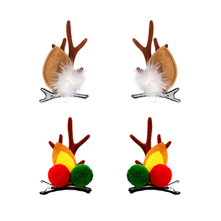 ZHOUMEIWENSP Christmas Hair Clip Cute Reindeer Antlers Headdress Hairpin for Christmas Party Antlers Ears Hair Accessory
