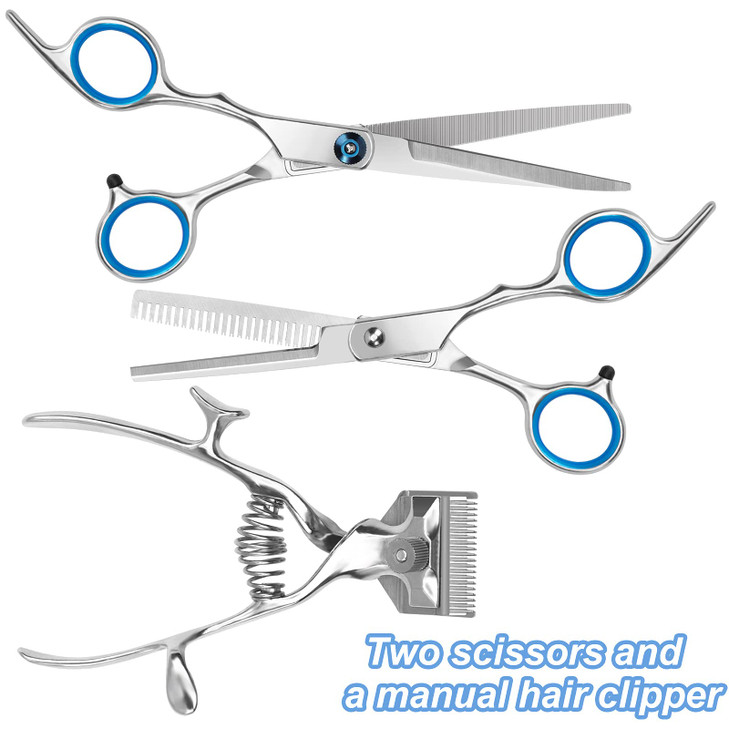PIAOPIAONIU Manual Clippers Haircut Old Fashion Hand Hair Clipper With 2 Hair Cutting ScissorsPortable Hand Push Haircut