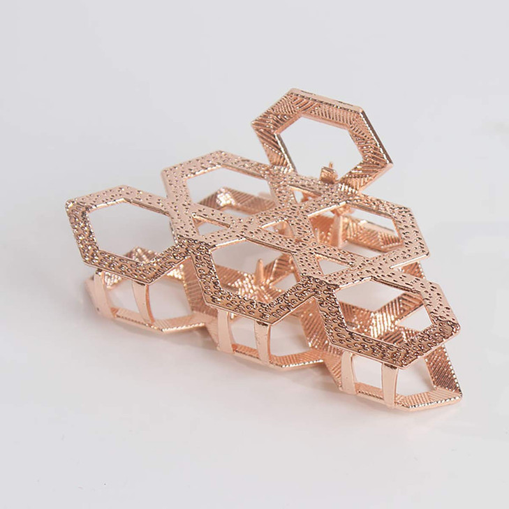 Women Vintage Metal Hair Jaw Clips Hair Clamp Hair Claw Hairpin Accessories Rose gold