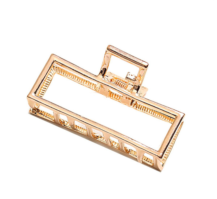 Vintage Metal Hair Claw Hair Jaw Clips Hair Clamp Accessories for Women Rectangle Rose gold