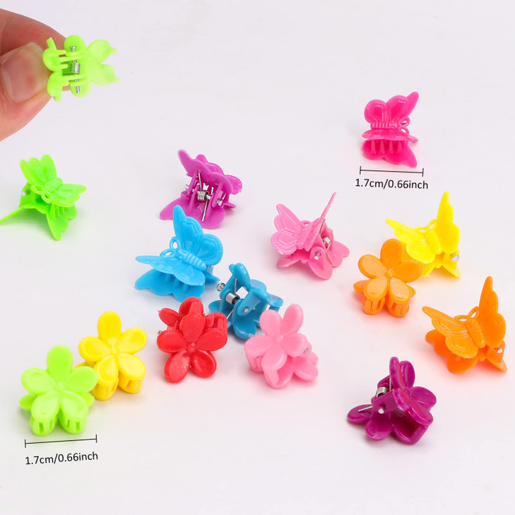 YISSION 200 Pcs Mini Hair Clips Flower Hair Clip Butterfly Hair Clips Small Claw Clips for Hair 90s Hair Accessories for