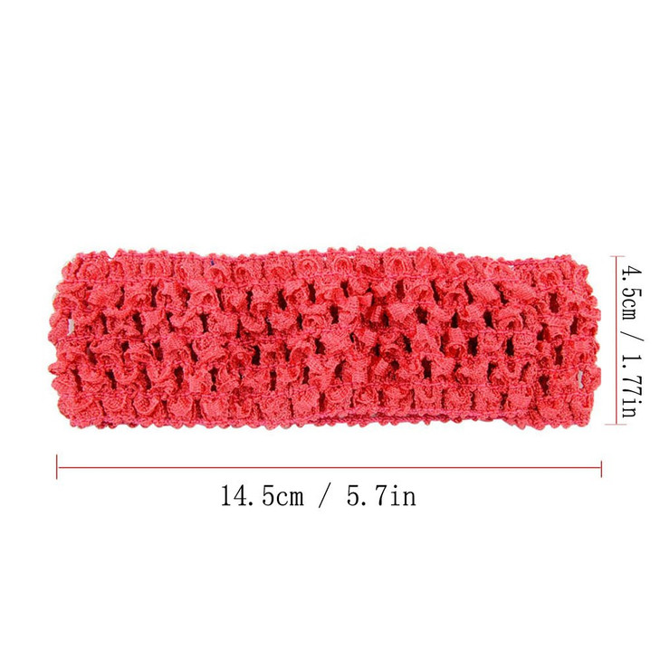 Numblartd 25 Pcs Colourful Crochet Elastic Headbands Hair Accessories 15 Inch Width Stretch Hair Bands DIY Head Bows and