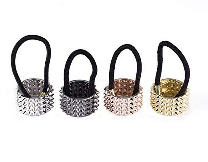 4 PCS Women Opened Circle Hair Elastic Bands Fashion Metal Hair Ties Ponytail Hair Holder Elastic Hair Band Hair Cuff Ha