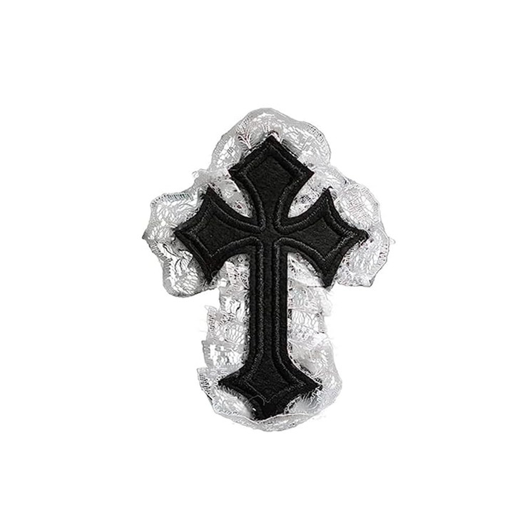 ZHOUMEIWENSP Punk Cross Gothic Lace Hair Clip Headwear Y2K Spicy Girl Millennium Dark Subculture Accessories Sweet Cool