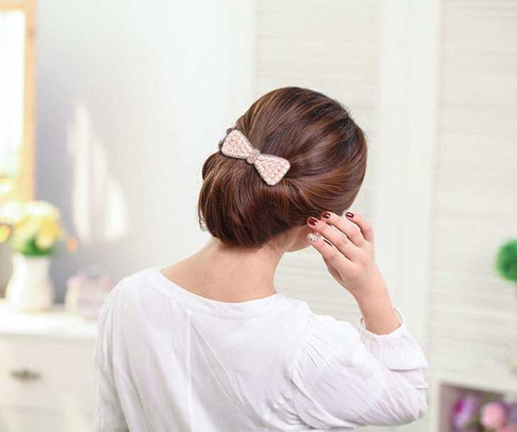 Women Imitation Pearl Hair Barrettes Fancy Crystal Rhinestones French Hair Clips Hair Accessories Bride Headwear C