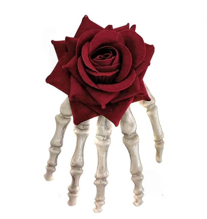 Gothic Skeleton Hands Bone Hair Clips Rose Flower Hair Clip Lady Hair Styling Clip Punk Rock Devil Claw Alligator Barret