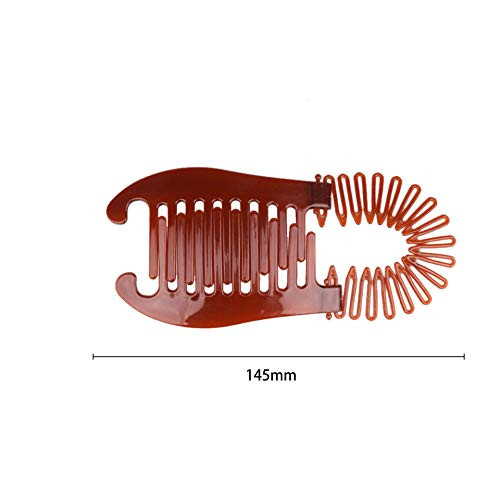 2PCS Plastic Interlocking Banana Clip Clincher Interlocking Two Sides Hair Comb Elongated Ponytail Holder