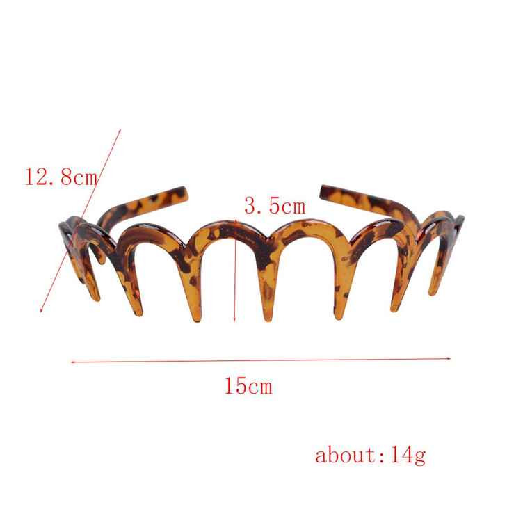 2Pcs Women Comfortable Shark Tooth Comb Headband Hair Band U Toothed Headband Lady Hair Accessory Dark coffee color Ligh