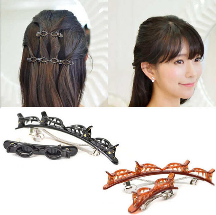 4 PCS French Braider Hair Tool Fashion Double Layer Band Twist Plait Clip Front Hair Clips Hairpin Headband Beauty Tool