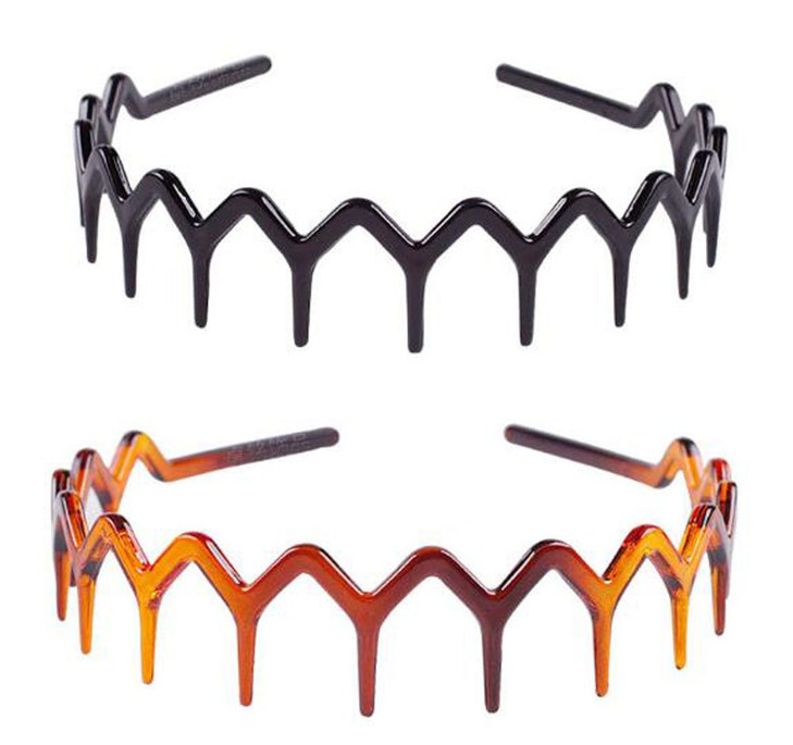 Sumddy 4Pcs Comfortable Shark Tooth Comb Headband Zigzag Hair Band Toothed Headband Women Men Hair Accessory A
