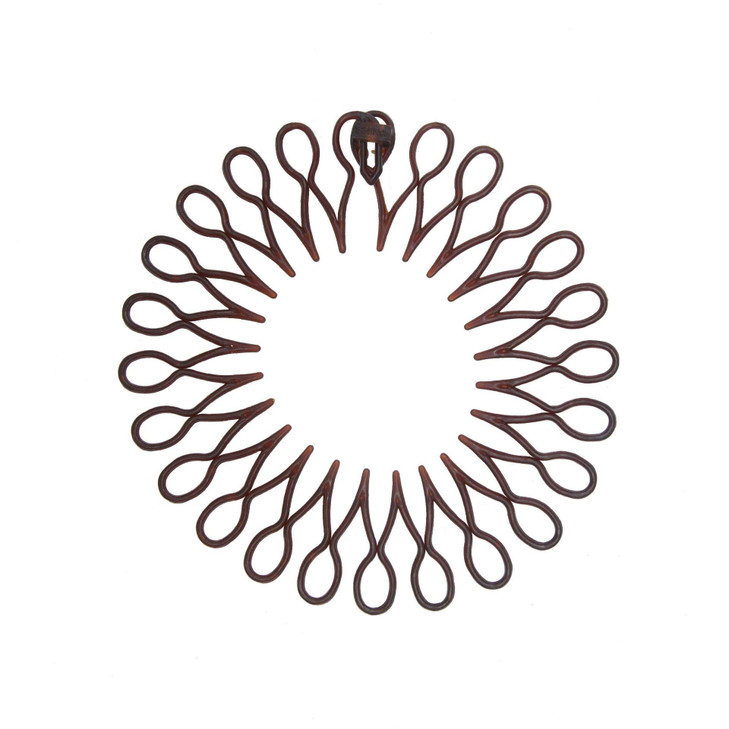 Fodattm 6PCS Stretch Flexible Plastic Hair Comb Headbands with Deep Teeth and Closure Plastic Circle Hair Hoop Hair Clip