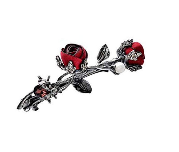 Elegant Rose Bridal Hair Clips Women Hair Accessories Brides Maids Headpiece Rose Flower Style Hair Pin Barrettes Spring