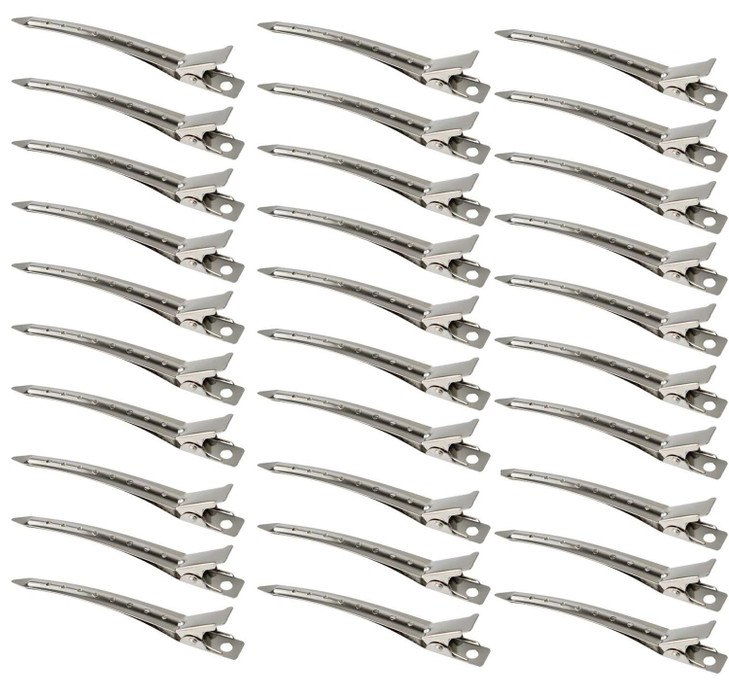 30 Packs Hair Clips Duck Bill Clips Hair Coloring Hair Clips Barrettes 35 Inches Rustproof Metal Alligator Curl Clips wi