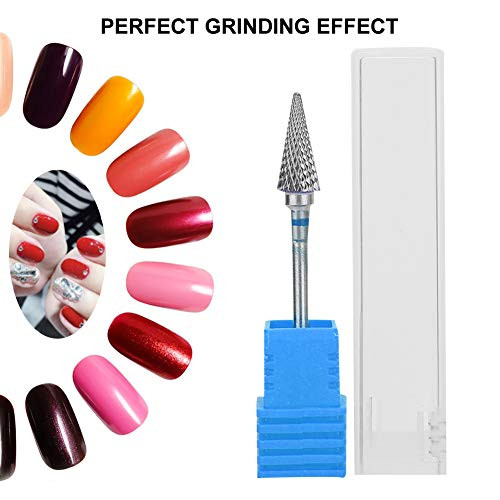 Nail Drill Bits, 3/32'' (2.35mm) Tungsten Steel Nail Art Manicure Drill Bits, Electric Pedicure Manicure Grinding Head Nail Polishing Accessory Porta