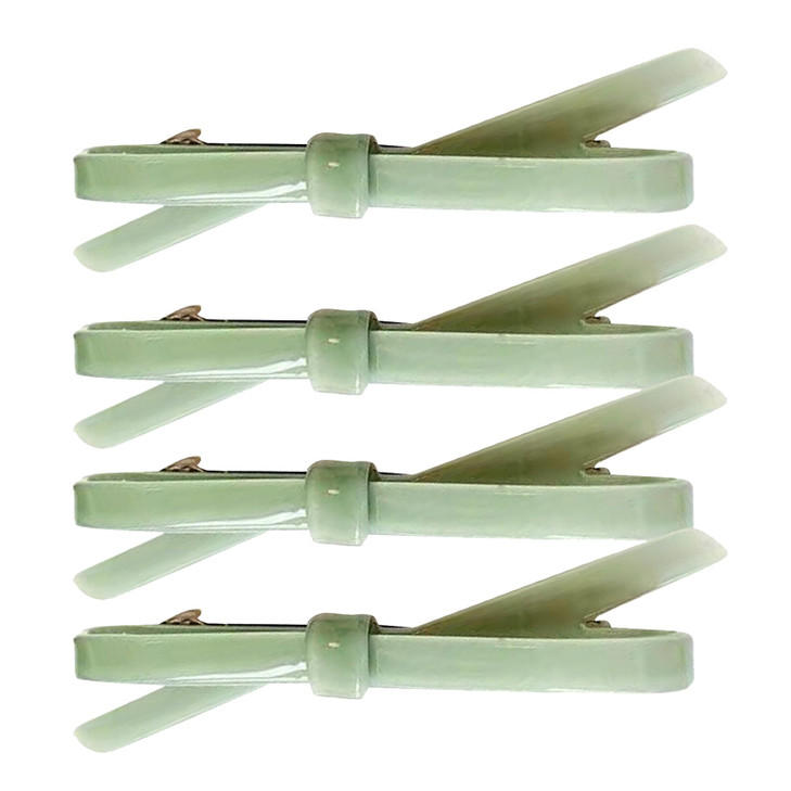 4 Pack Shiny Bow Acrylic French Barrettes Acetate Hair Barrettes for Fine Hair Chic Ponytail Hair Clips for Styling Long