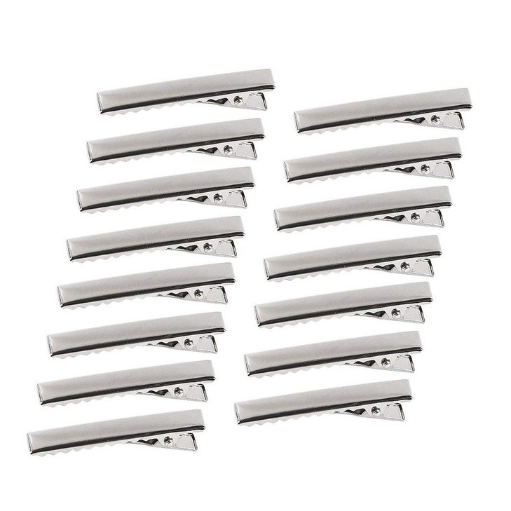 Silver Metal Alligator Hair Clips Pins 100 Pcs Flat Top with Teeth For Hairdressing Salon Hair Grip Arts and Crafts Proj