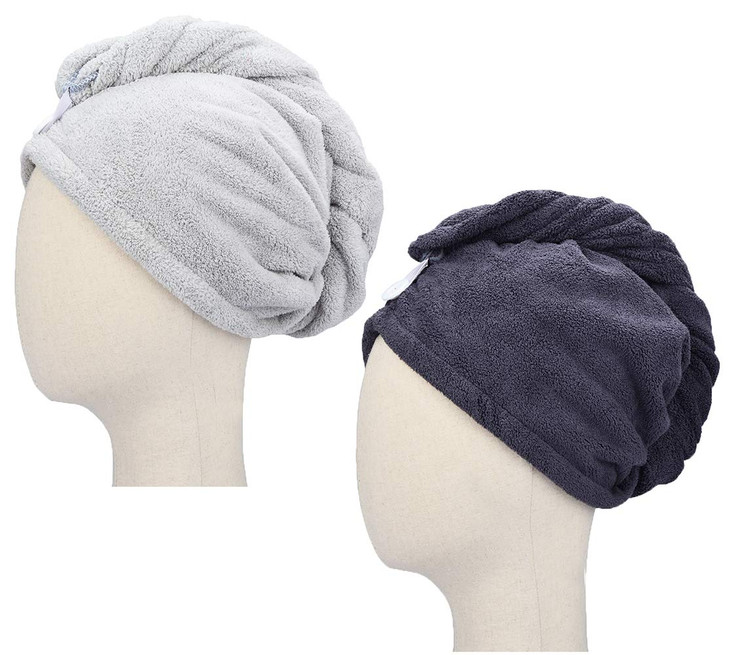 HOPESHINE Microfiber Hair Drying Towel Turban Twist for Long Hair Magic Instant Dry Hair Towel Wrap Fast Drying Absorben