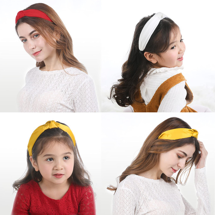 Funtopia Fashion Headbands for Women Girls 10 Pcs Knotted Pearl Wide Top Knot Turban Hair Bands Hoops Vintage Velvet Leo