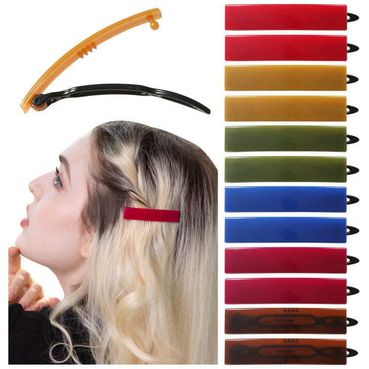 AURORA PIN 12pcs Hair Barrettes Set for Women and Girls Hair Clips for Thick Thin Fine Hair Nonmetal Hair Accessories No