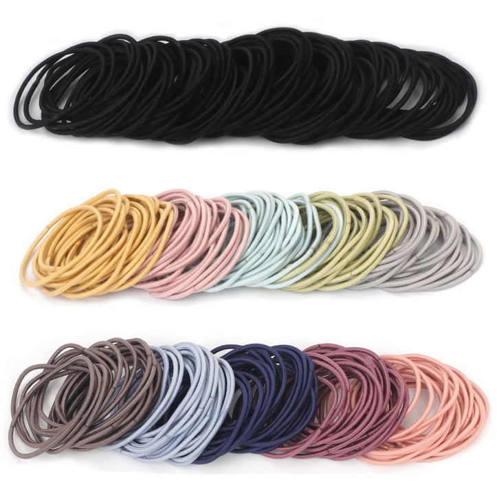 Unaone Hair Elastics Ties 300 PCS Stretchable Rubber Hair Band No Crease Hair Band 2mm for Thin Hair Suitable for Women