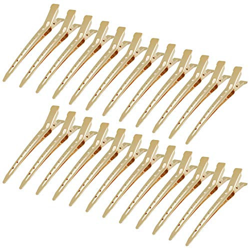 24 Packs Duck Bill Clips Bantoye 335 Inches Rustproof Metal Alligator Curl Clips with Holes for Hair Styling Hair Colori