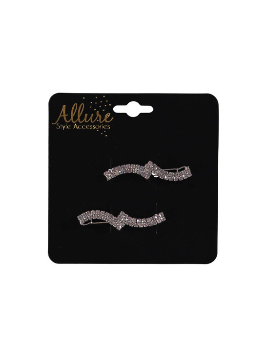 Allure Womens Glass Rhinestone Hair Salon Clips 3pack