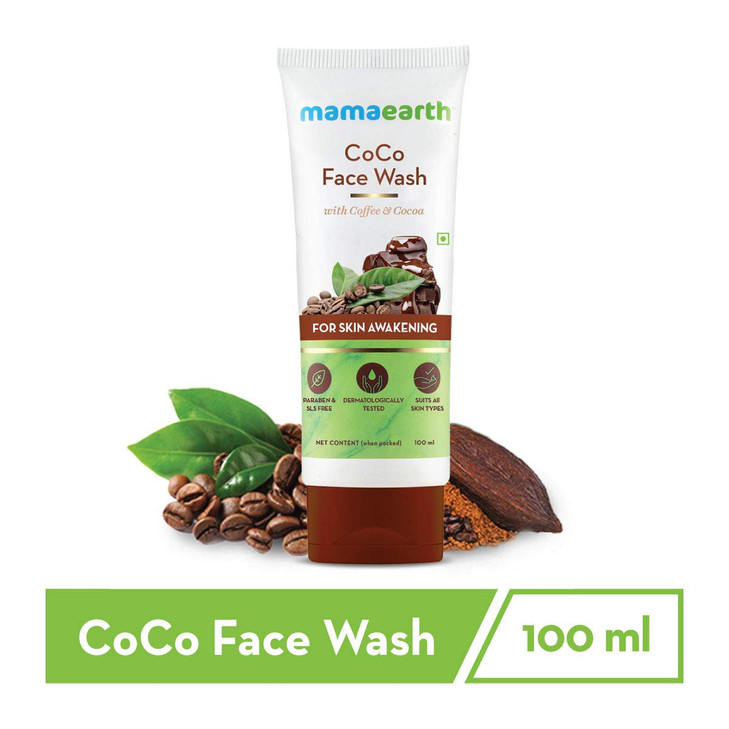 Mamaearth CoCo Face Wash with Coffee and Cocoa Butter | Deeply Cleanses Excess Oil & Impurities & Reduces Puffiness | Hydrating & Non Drying | 3.38 F online at globaldelivered