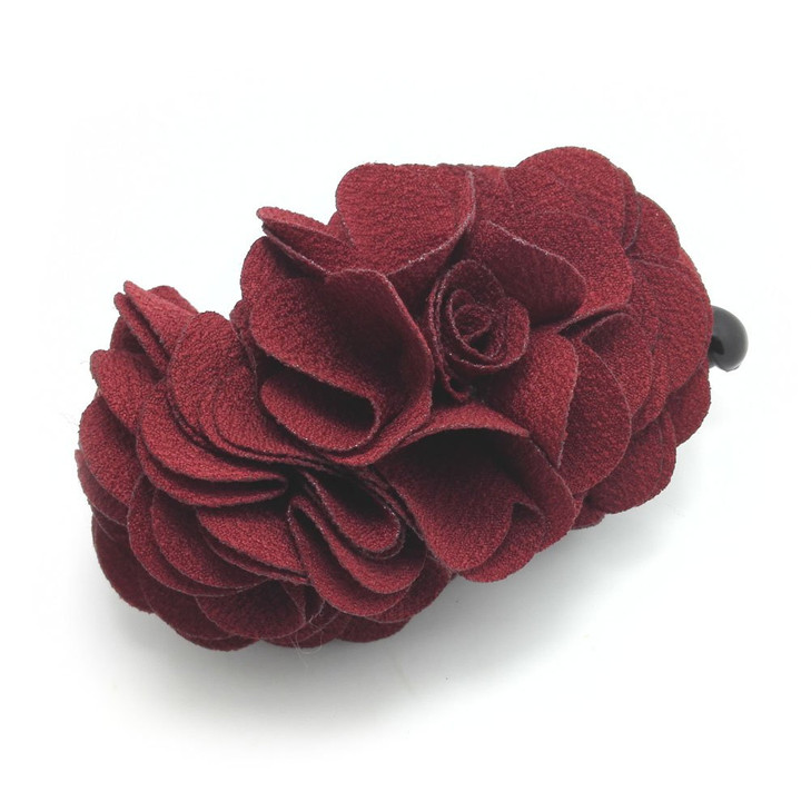 Meilliwish Flowers Rose Hair Clip Ponytail Holder 1 PCSH41WineRed