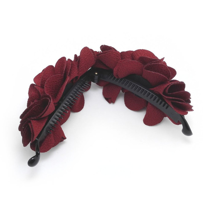 Meilliwish Flowers Rose Hair Clip Ponytail Holder 1 PCSH41WineRed