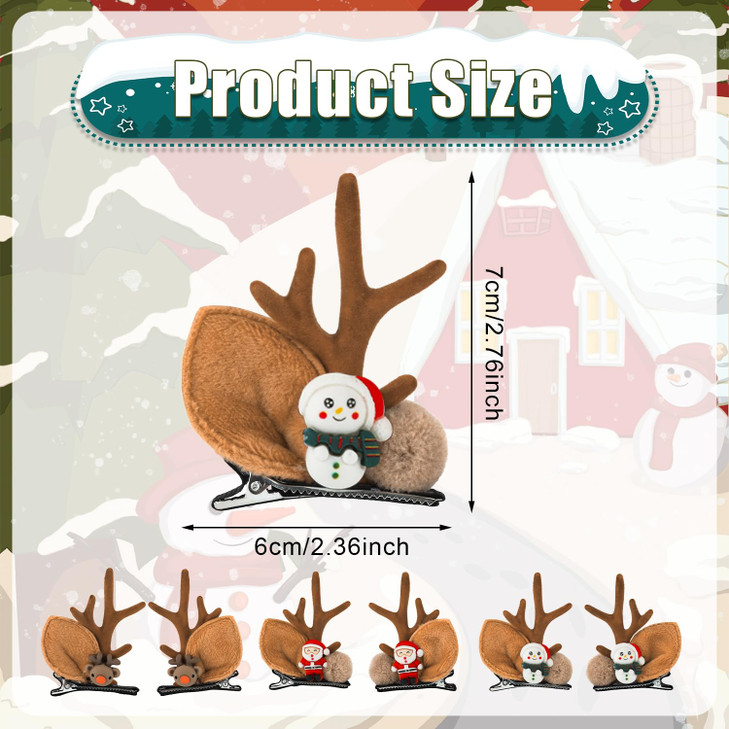 3pcs Christmas Reindeer Antler Hair Clips Christmas Hair Pins Christmas Hair Accessories Christmas Hairpin Christmas Bar
