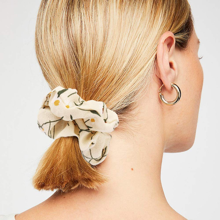 20 Pack Flower Hair Scrunchies for Women Chiffon Pattern Hair Bands Scrunchy Colorful Floral Hair Ties Bobbles for Hair