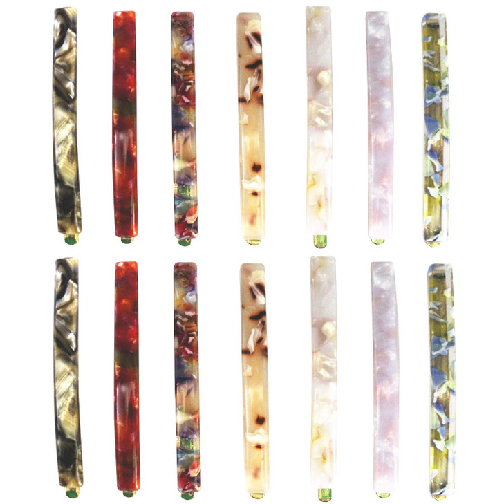 MIAO JIN 14 Pcs Hair Clips Bobby pins Acetate Barrettes Hair Accessories Fashion Geometric Bobby Hair Clips 7 Design