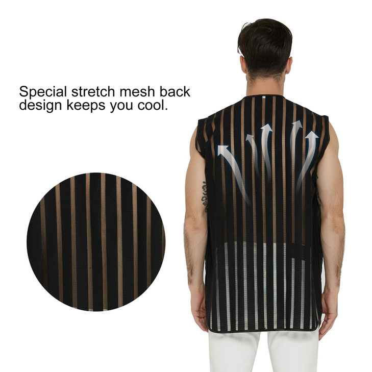 PERFEHAIR Barber Stylist Vest for Men Salon Hairdresser Jacket Smock ClothingBlack