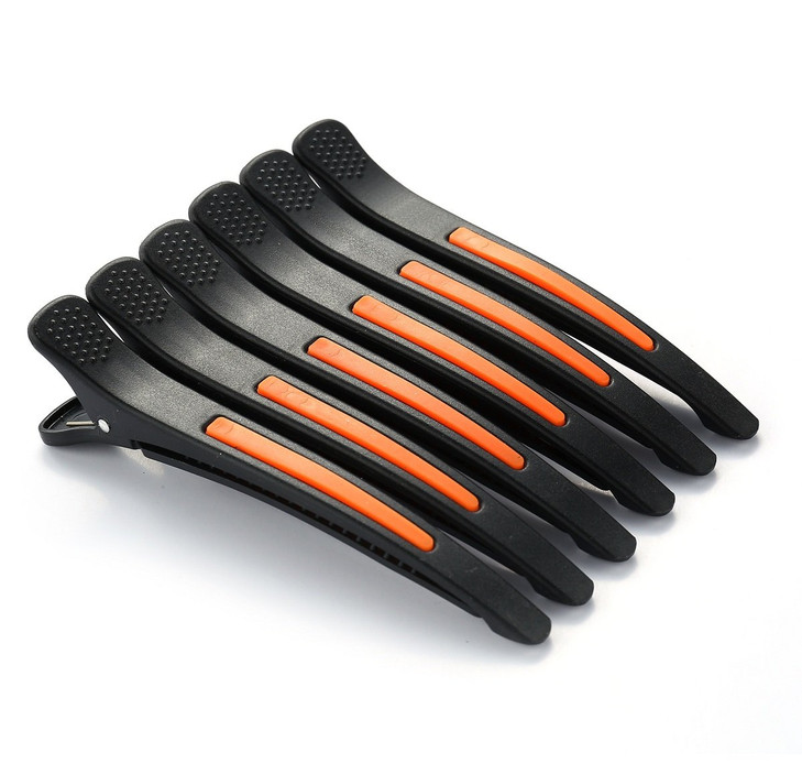 6Pcsset Pinup Plastic Duck Bill Hair Clips for Sectioning Hair Professional Non Slip Silicone band Clips Salon DIY Acces