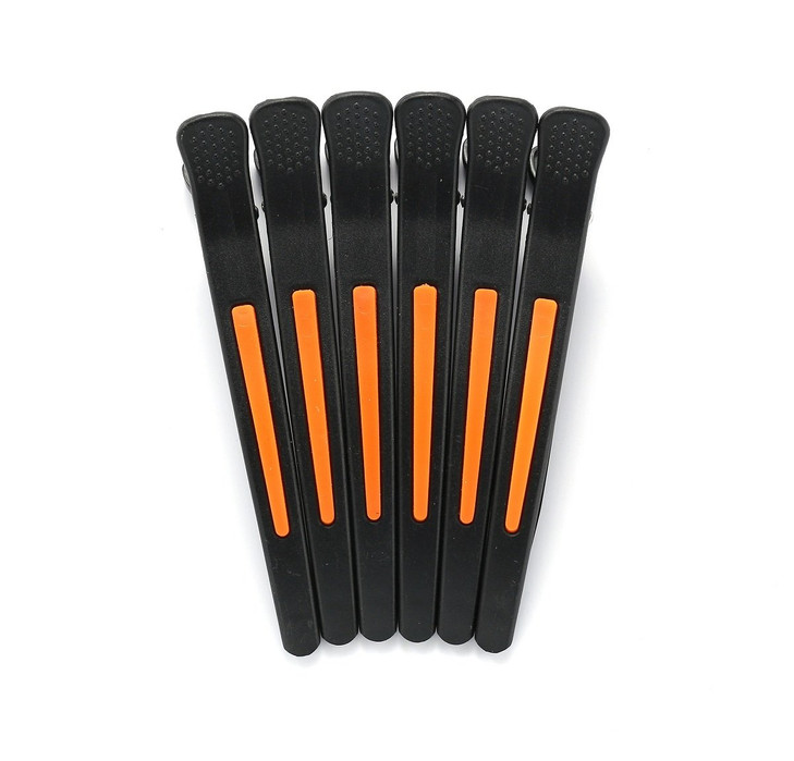 6Pcsset Pinup Plastic Duck Bill Hair Clips for Sectioning Hair Professional Non Slip Silicone band Clips Salon DIY Acces