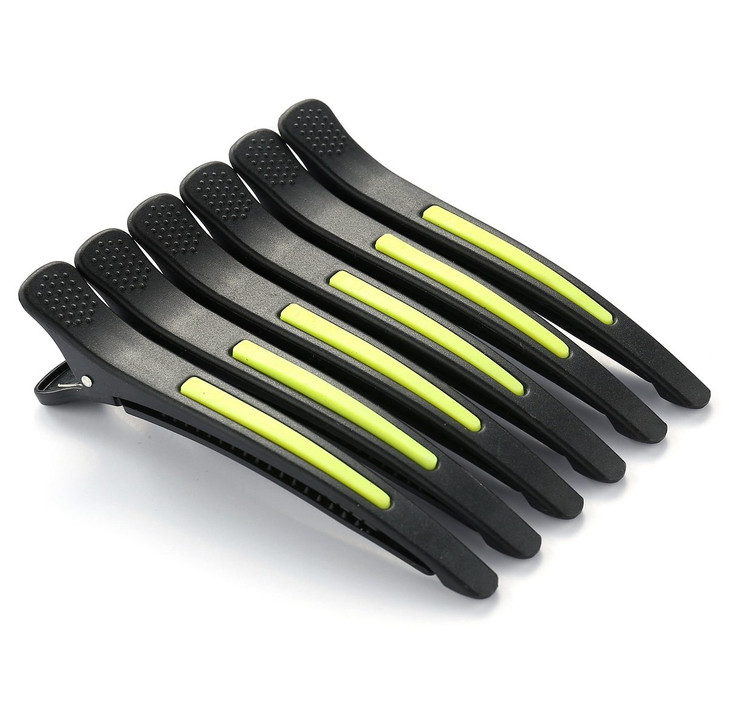 6Pcsset Pinup Plastic Duck Bill Hair Clips for Sectioning Hair Professional Non Slip Silicone band Clips Salon DIY Acces