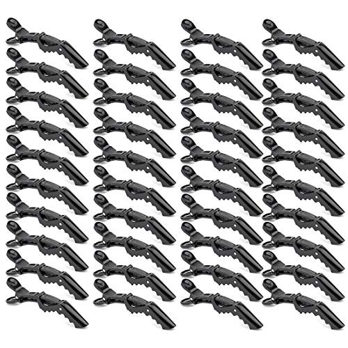 Foraineam 40 Pcs Alligator Hair Clips Professional Hair Styling and Sectioning Clips with Nonslip Grip and Wide Teeth