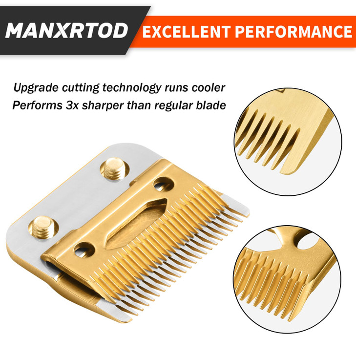 FX8010G Replacement Fade Clipper Blade Fits for BaBylissPRO FX870 FX890 FX825 FX673 Models Gold Titanium Replacement Bla