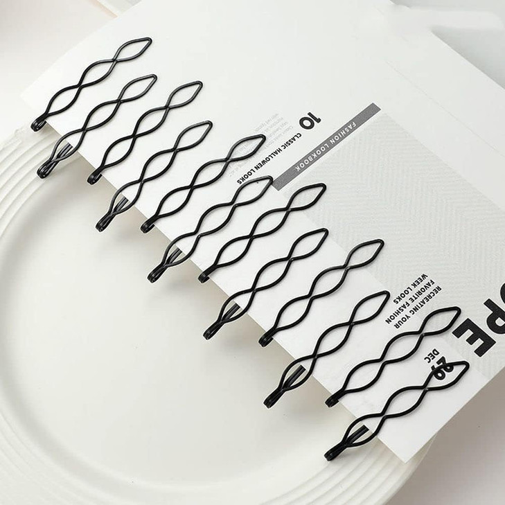 12Pcs Black Vintage Hair Pins Mini Black Bobby Pins Fashion BB Clip Invisible Bangs Clip Small Bobby Pins for Women and