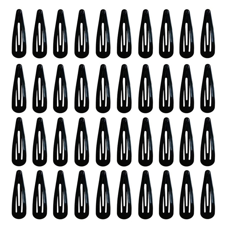 40 Pieces 2 Inch Black Metal Snap Hair Clips Nonslip Hair Barrettes Hair for Girls Women Kids Teens or Toddlers