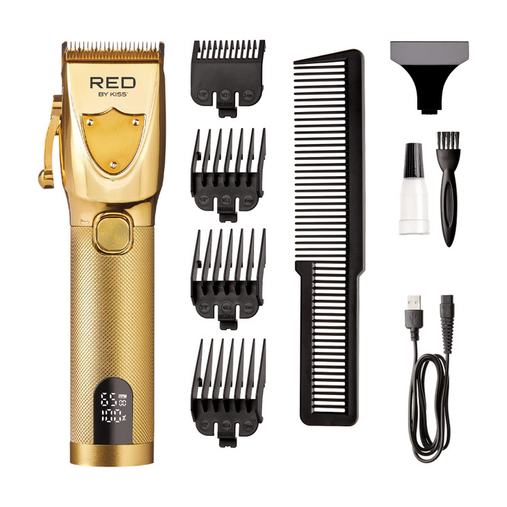 RED by Kiss Cordless Hair Clippers Hair Trimmer for Professional Haircut Grooming Kit for Men Ultra CleanCut Clipper