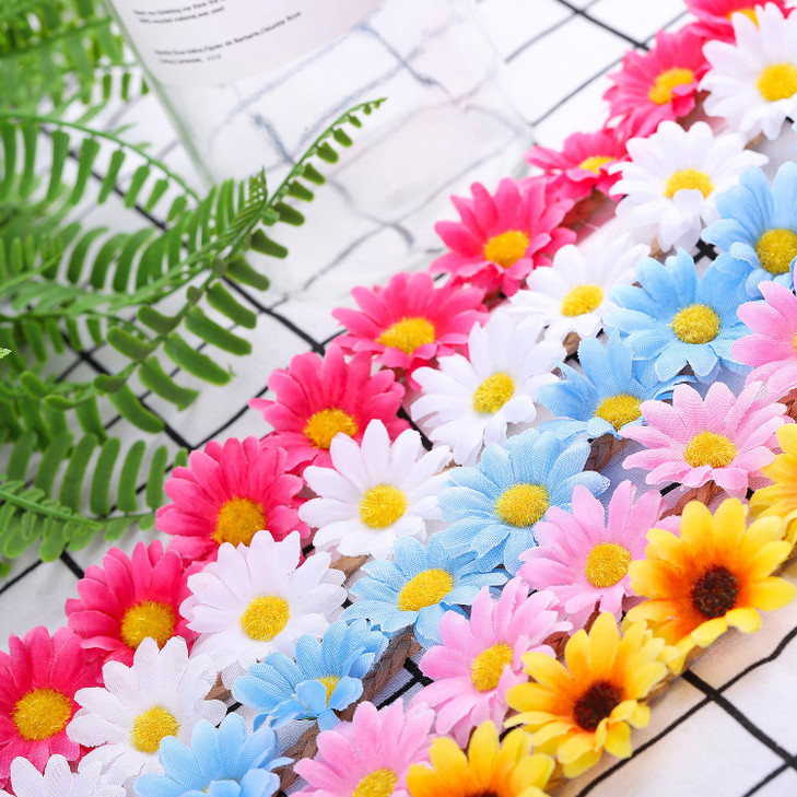 Whaline Daisy Flower Headband Sunflower Hair Wreath Women Girl Floral Headpiece for Summer Decoration Wedding Party Hipp