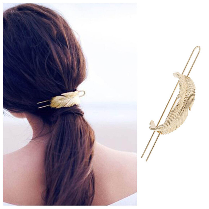 Yheakne Vintage Hair Bun Cuff Leaf Bun Holder Cage Gold Hair Slide Pin Metal Hair Stick Bun Holder Cage Alloy Hair Fork