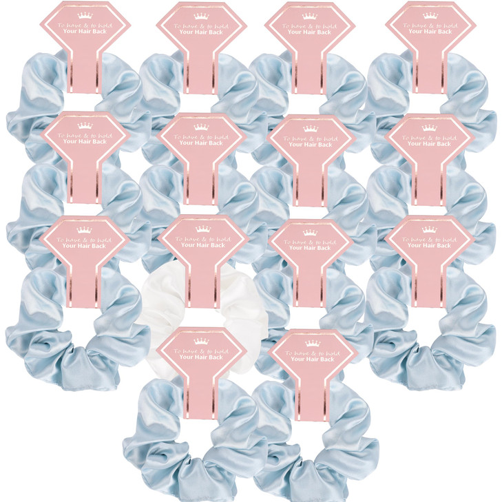 Satin Bridesmaid Scrunchies Bridesmaid Proposal Gifts Set of 14 Bachelorette Hair Ties Scrunchies Bachelorette Party Fav