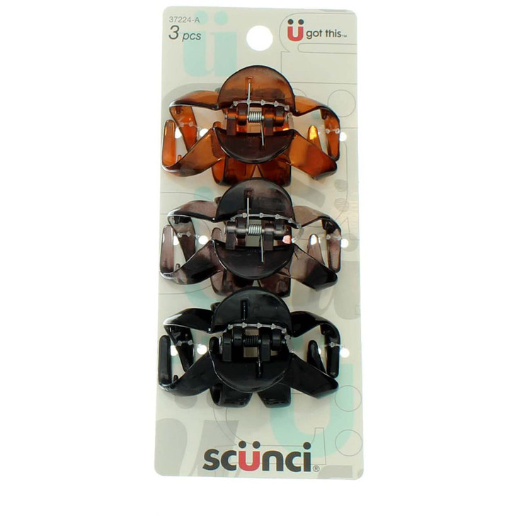 Scunci Effortless Beauty Jaw Hair Clips 3 ea Pack of 4
