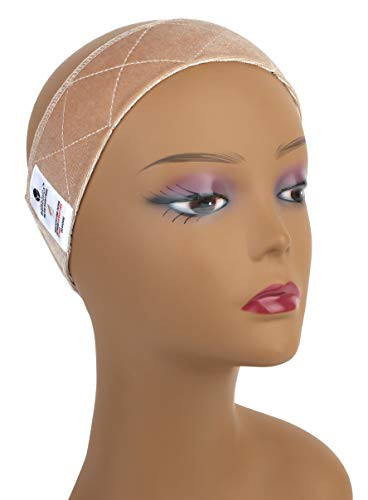 MainBasics Wig Grip Band for Keeping Wigs in Place Adjustable Velvet Wig Headband Beige