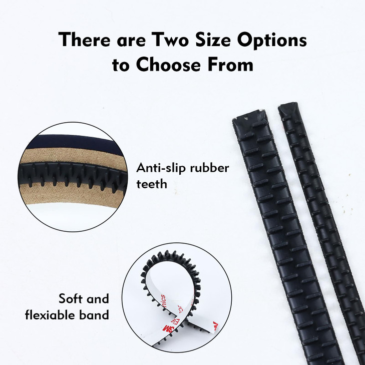 Lawie 10 Pack Black Headband Rubber Teeth Comb Silicone Grips Anti Slip Strips Bands Headbands Hairbands Crown Tiara Hai