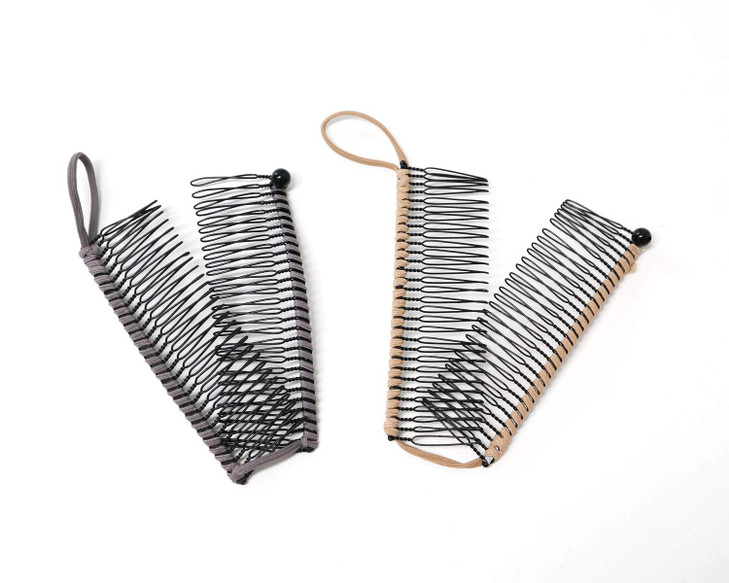 GETAGOTA 2 Pieces Adjustable Banana Hair Clip Comb Clips for Women Stretch Ponytail Holder Accessory Double Combs Thick