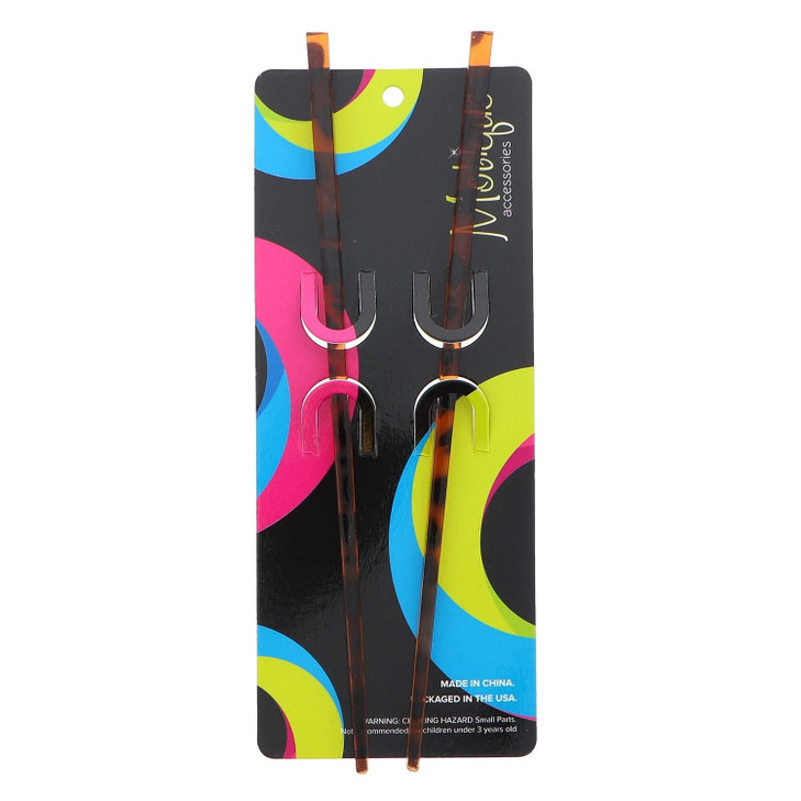 Women's 2 Hair Sticks Solid Straight Chopsticks 7.5 inches Long - Tortoise online at globaldelivered