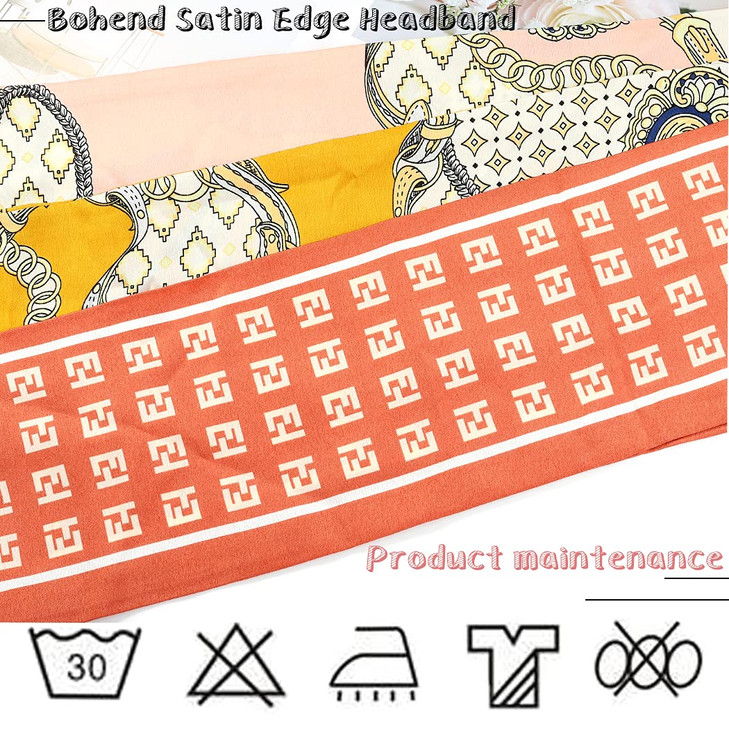 Bohend Satin Edge Headband Scarf 3 Pcs Laying Scarf for Necktie Handbag Non Slip Wigs Head Wrap Hair Ribbon for Women an